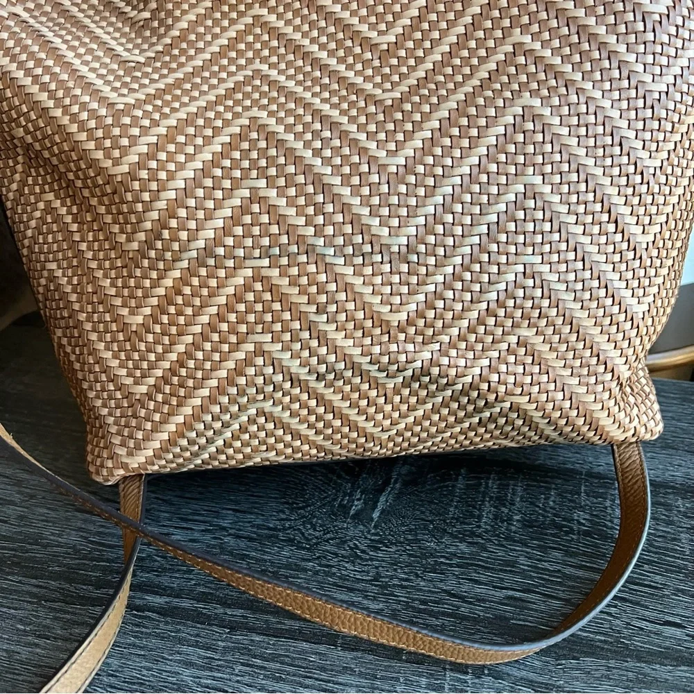 Michael Kors Junie Leather Woven Basket Backpack